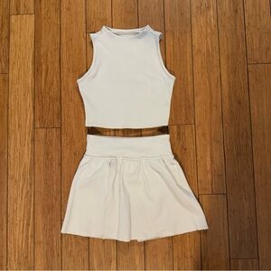 SPANX Rib Mock Neck Crop Top & Front Slit Skort, 14” Set